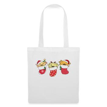 De jolis axolotls en chaussettes de Noël pour Noël - Sac en tissu - blanc - Devant