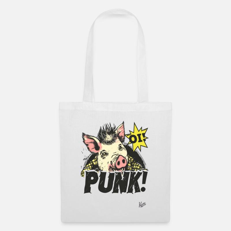 Oï ! Cochon punk - Sac en tissu - blanc