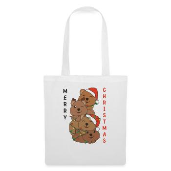 Quokka Weihnachtsbaum Weihnachts Tiere Quokkas - Stoffbeutel - Weiß - Vorne