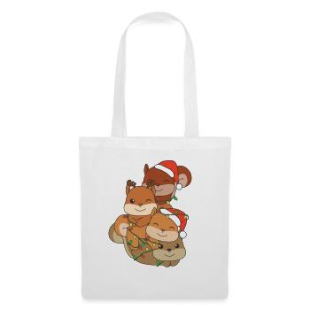 Squirrel Christmas Tree Christmas Animals - Tote Bag - white - Front