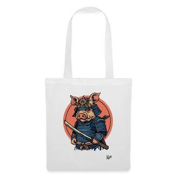 Japanisches Shogun-Samurai-Schwein - Stoffbeutel - Weiß - Vorne