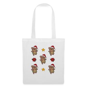 Ours Noël Hiver Animaux Ours - Sac en tissu - blanc - Devant