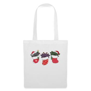 De jolis axolotls en chaussettes de Noël pour Noël - Sac en tissu - blanc - Devant