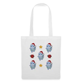 Dino Weihnachten Winter Tiere Dinos - Stoffbeutel - Weiß - Vorne