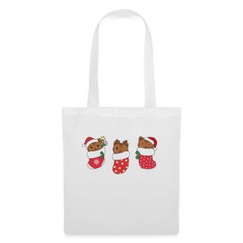 Süße Katzen in Weihnachtssocke zu Weihnachten - Stoffbeutel - Weiß - Vorne