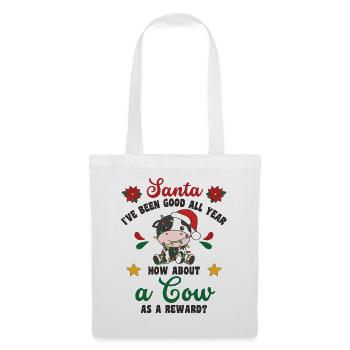 Je veux une vache pour Noël vaches douces - Sac en tissu - blanc - Devant