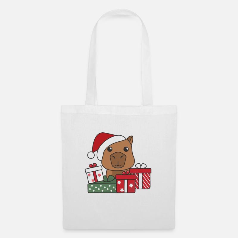 Capybara Christmas Gift Winter Animals - Tote Bag - white