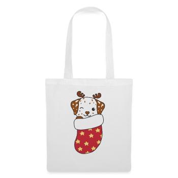 Cute dogs in Christmas socks for Christmas - Tote Bag - white - Front