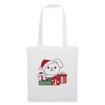 Lapin Cadeau de Noël Animaux d’hiver Lapin - Sac en tissu - blanc - Devant