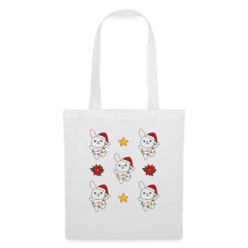 Lapin Noël Animaux d’hiver Lapins - Sac en tissu - blanc - Devant