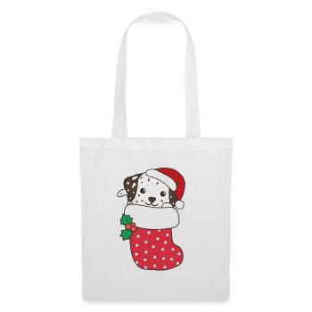 Cute dogs in Christmas socks for Christmas - Tote Bag - white - Front