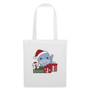 Dino Weihnachten Geschenk Winter Tiere Dino - Stoffbeutel - Weiß - Vorne