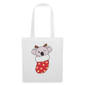 Mignon Koala en chaussette de Noël pour Koala de Noël - Sac en tissu - blanc - Devant