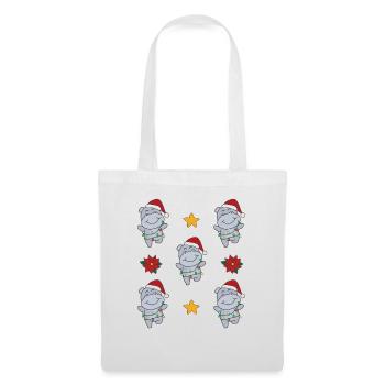 Hippo Christmas Winter Animals Hippos - Tote Bag - white - Front