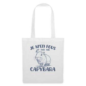 Je m'en fous je suis un capybara - süßes Capybara - Stoffbeutel - Weiß - Vorne