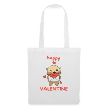 Otters for Valentine's Day cute animals with hearts - Tote Bag - white - Front