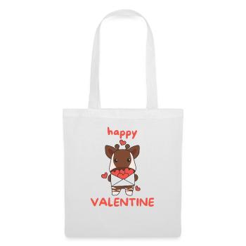 Okapi zum Valentinstag süße Tiere mit Herzen - Stoffbeutel - Weiß - Vorne