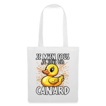 Je m’en fous je suis un canard - sweet duck - Sac en tissu - blanc - Devant