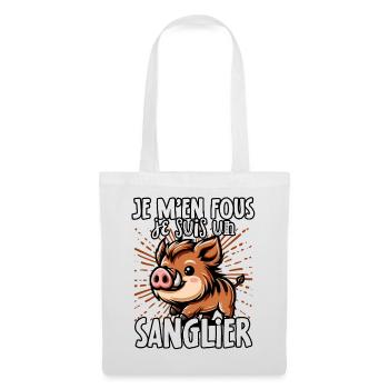Je m’en fous je suis un sanglier - sweet - Sac en tissu - blanc - Devant