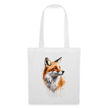 Foxy Watercolor - Un pinceau avec la nature - Sac en tissu - blanc - Devant