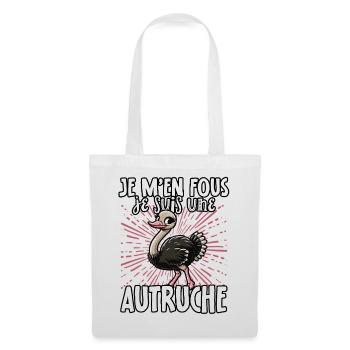 Je m’en fous je suis une autruche - sweet bouquet - Sac en tissu - blanc - Devant