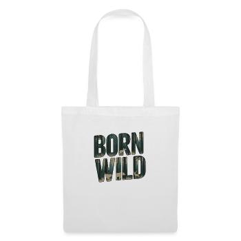Born Wild : une typographie inspirée de la nature - Sac en tissu - blanc - Devant