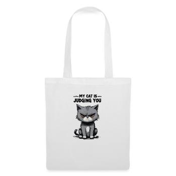 Meine Katze verurteilt dich: Grumpy Tabby - Stoffbeutel - Weiß - Vorne