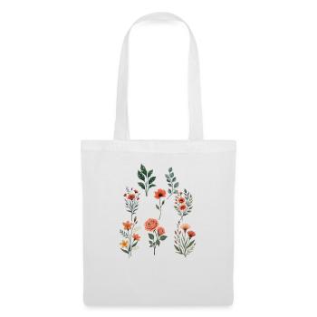 Verschiedene florale botanische Sets - Stoffbeutel - Weiß - Vorne