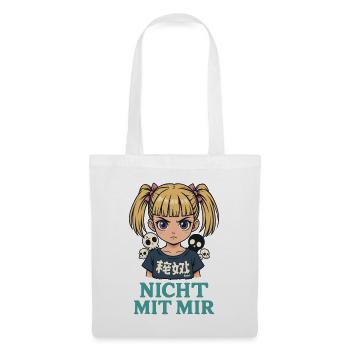 Pas avec moi – Angry Girl - Sac en tissu - blanc - Devant