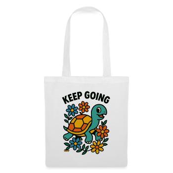 Motivational turtle with flowers - Tote Bag - white - Front