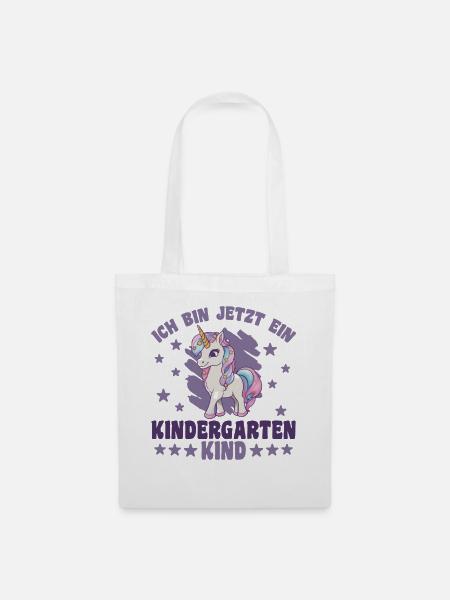 ich bin ein Kindergartenkind Kindergarten Einhorn - Stoffbeutel - Weiß