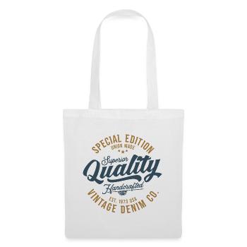 Denim de style vintage artisanal de qualité supérieure - Sac en tissu - blanc - Devant