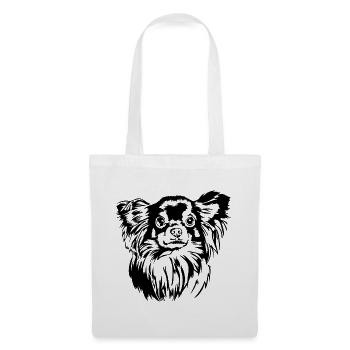 Chihuahua à poil long Chihuahua Portrait Chiens Wilsigns - Sac en tissu - blanc - Devant