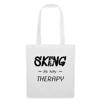 skiing is my therapy - Stoffbeutel - Weiß - Vorne