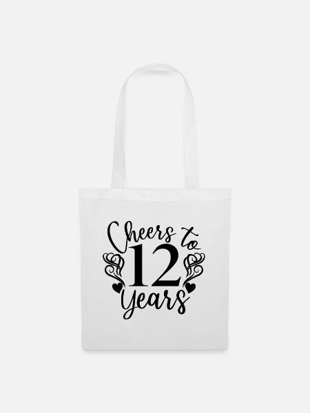 Prost auf 12 Jahre 12. Geburtstag - Stoffbeutel - Weiß