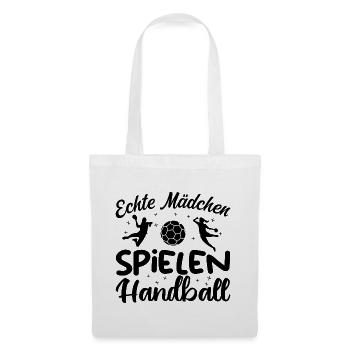 Echte Mädchen spielen Handball - Stoffbeutel - Weiß - Vorne