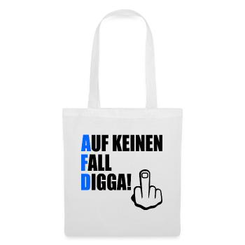 auf keinen fall digga - Stoffbeutel - Weiß - Vorne