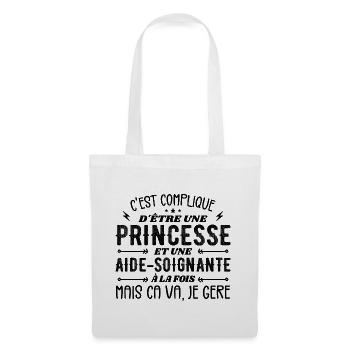 Prinzessin und Pflegerin - Stoffbeutel - Weiß - Vorne
