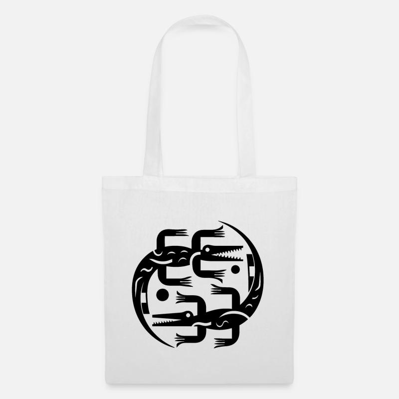 two black crocodiles in a circle - Tote Bag - white