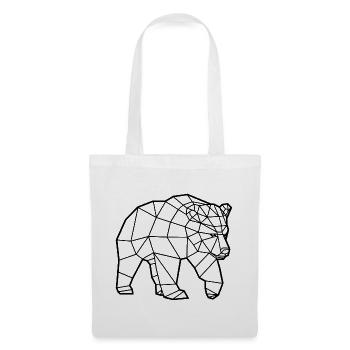 Geometrischer Bär - Stoffbeutel - Weiß - Vorne
