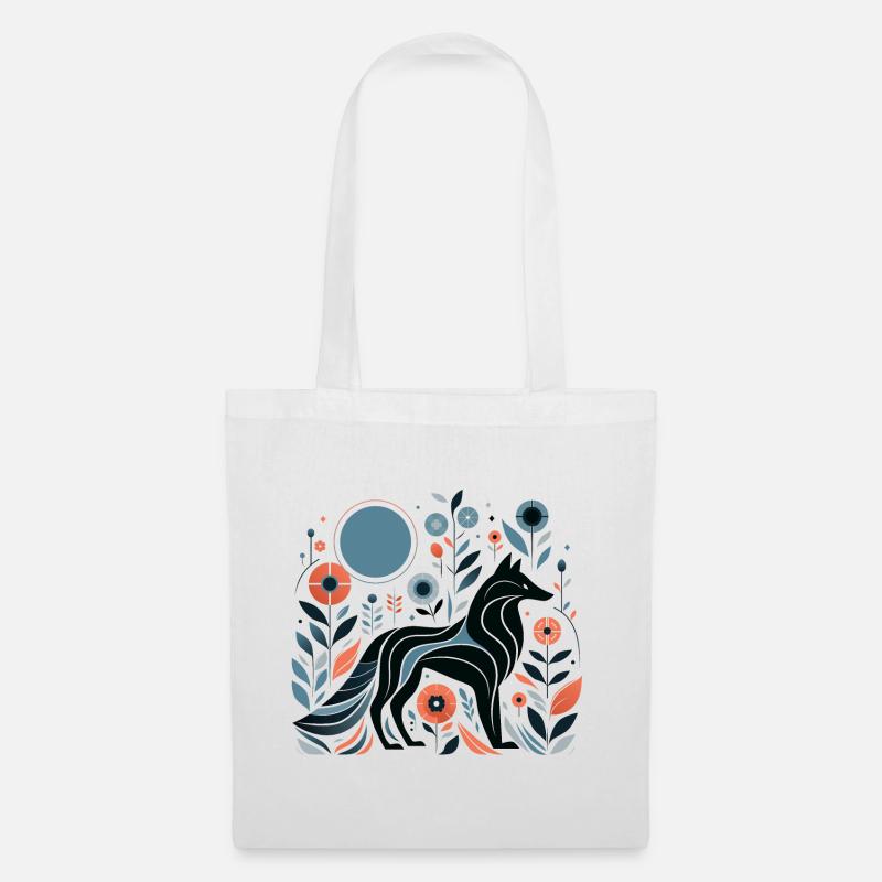 Floral Wolf - Tote Bag - white