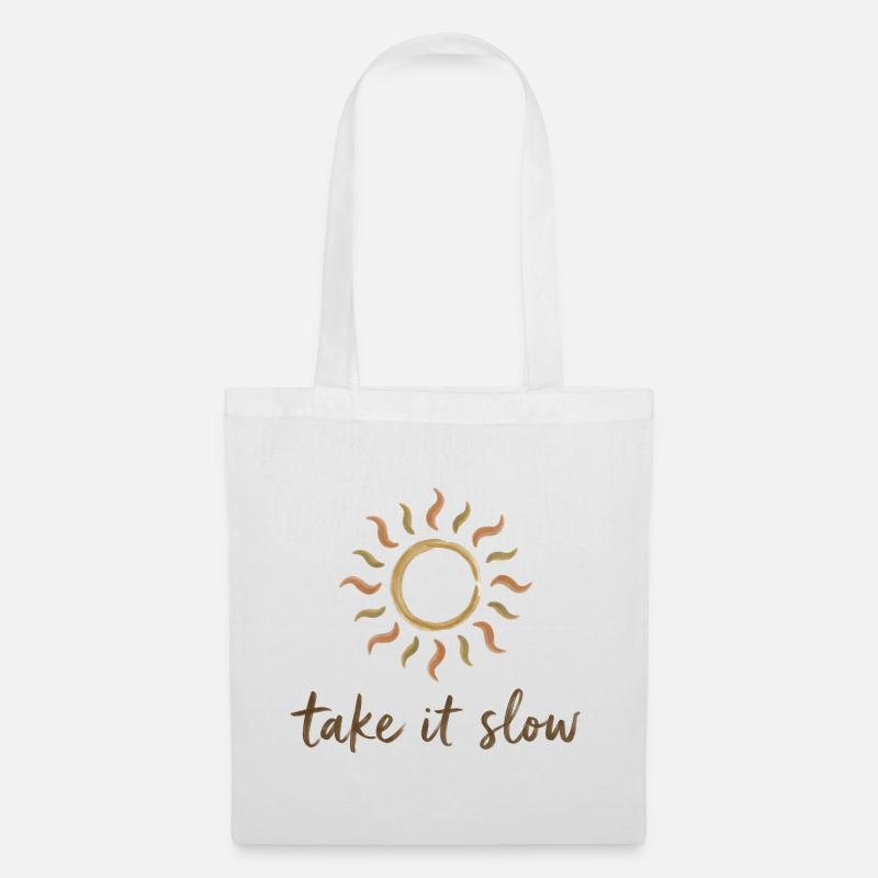 Take It Slow Sun Logo - Tote Bag - white