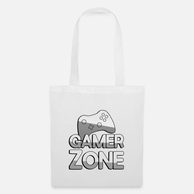 GAMER ZONE + Controller - Gaming - Stoffbeutel - Weiß