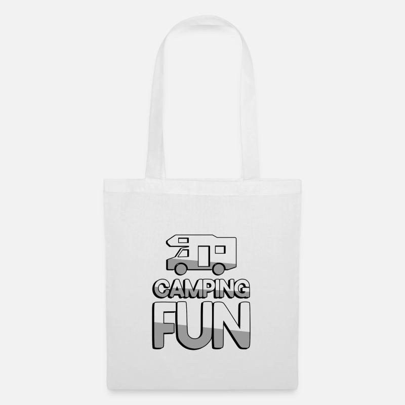 CAMPING FUN + Caravan - Camping - Tote Bag - white