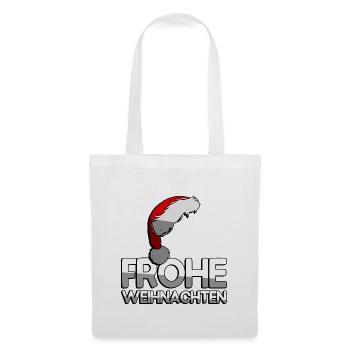 FROHE WEIHNACHTEN + Zipfelmütze - Weihnachten - Stoffbeutel - Weiß - Vorne