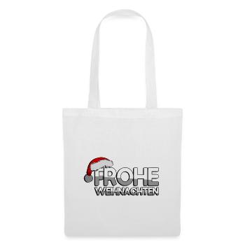 FROHE WEIHNACHTEN + Zipfelmütze - Weihnachten - Stoffbeutel - Weiß - Vorne