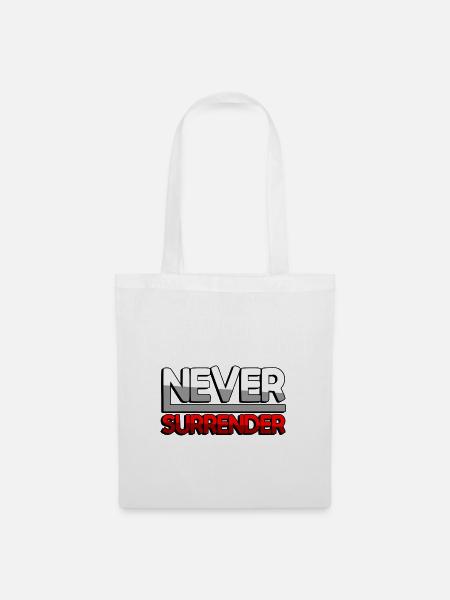 NEVER SURRENDER (Rot) - Gaming - Stoffbeutel - Weiß
