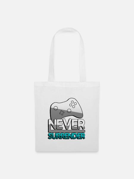 NEVER SURRENDER (Türkis) + Controller - Gaming - Stoffbeutel - Weiß
