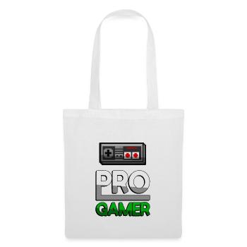 PRO GAMER (Grün) + NES Controller - Gaming - Stoffbeutel - Weiß - Vorne