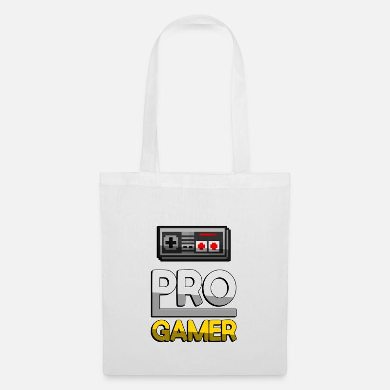 PRO GAMER (Gelb) + NES Controller - Gaming - Stoffbeutel - Weiß